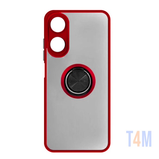 Funda con Anillo de Soporte para Oppo A38 4g Rojo